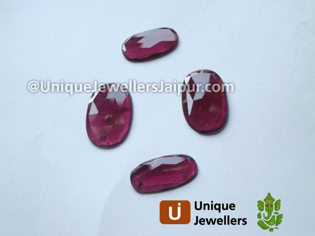 Pink Tourmaline Faceted Oval Slices
